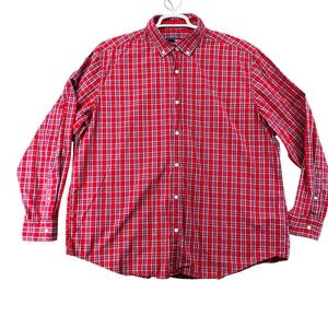 Vineyard Vines Mens 2XL Red Plaid Whale Shirt Cotton Button Down Long Sleeve